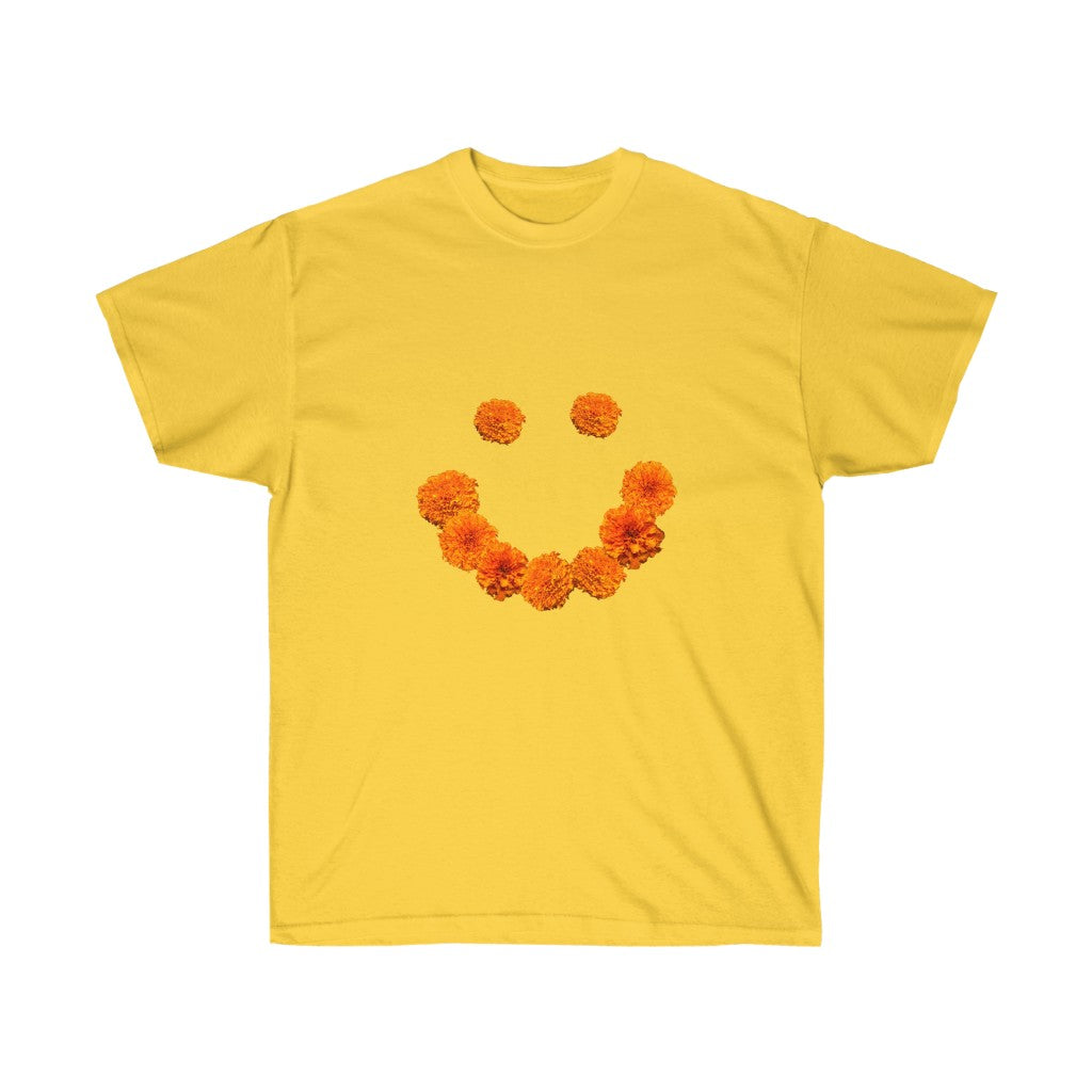 marigold smiley face tee